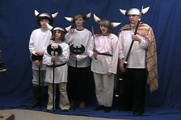 Some guards on blue screen